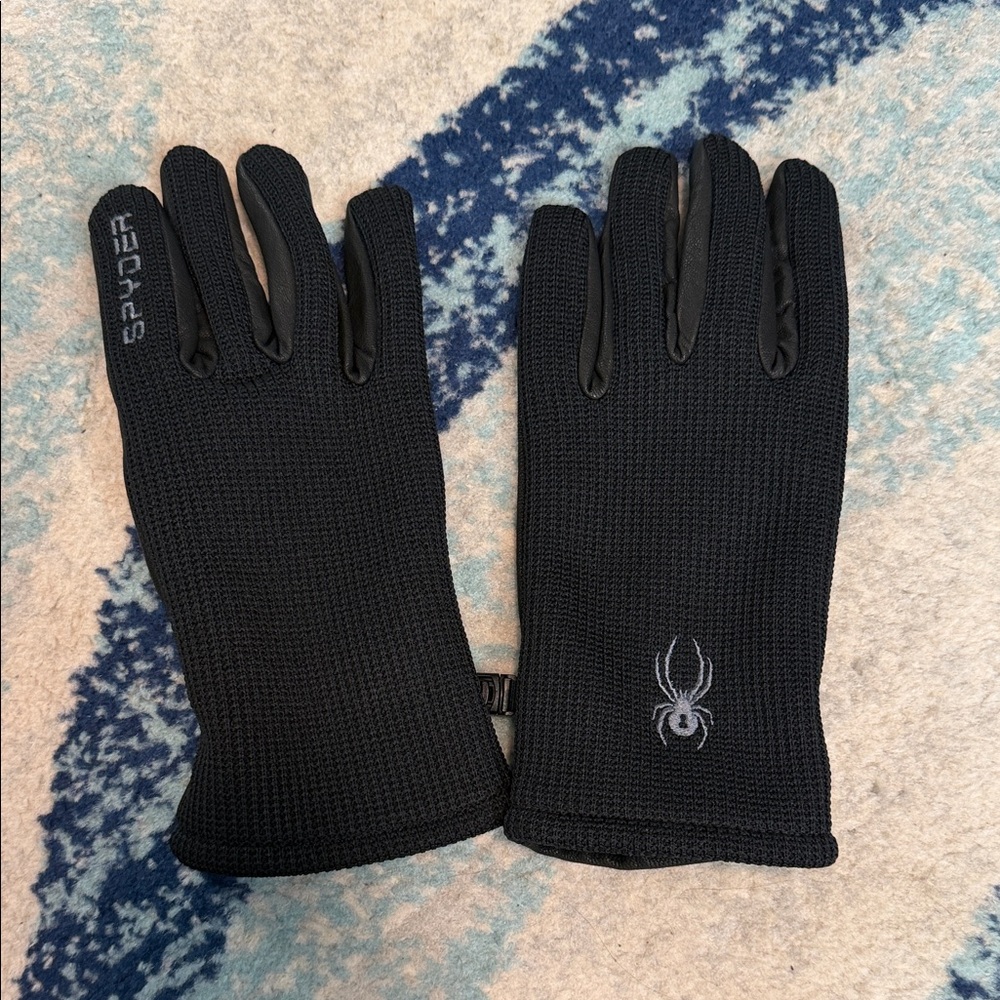 Spyder Black Knit Women's Gloves - Picture 1 of 3